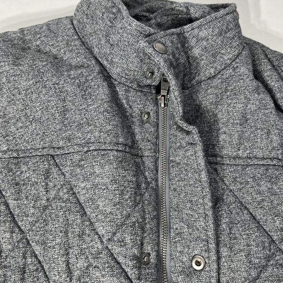 Banana Republic Quilted Puffer Vest Mens L Gray Textured Lined Outdoor Cabincore - Picture 3 of 12
